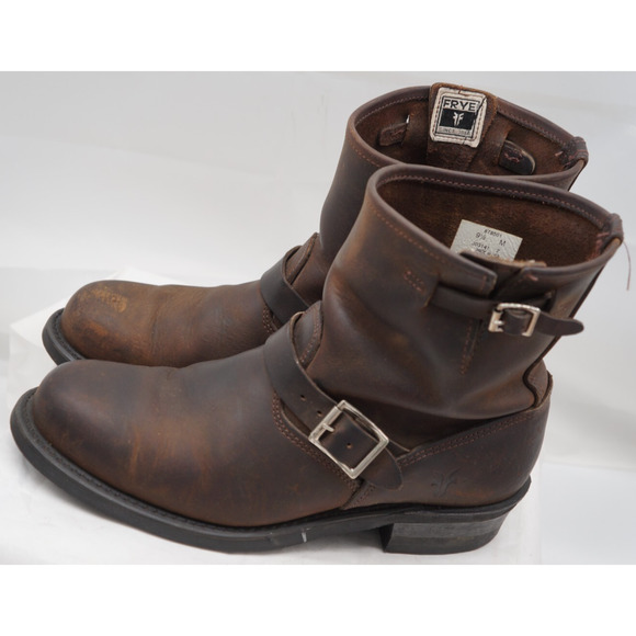 Frye Other - Frye Engineer Moto Boots Made In The USA Brown men's 9.5 M